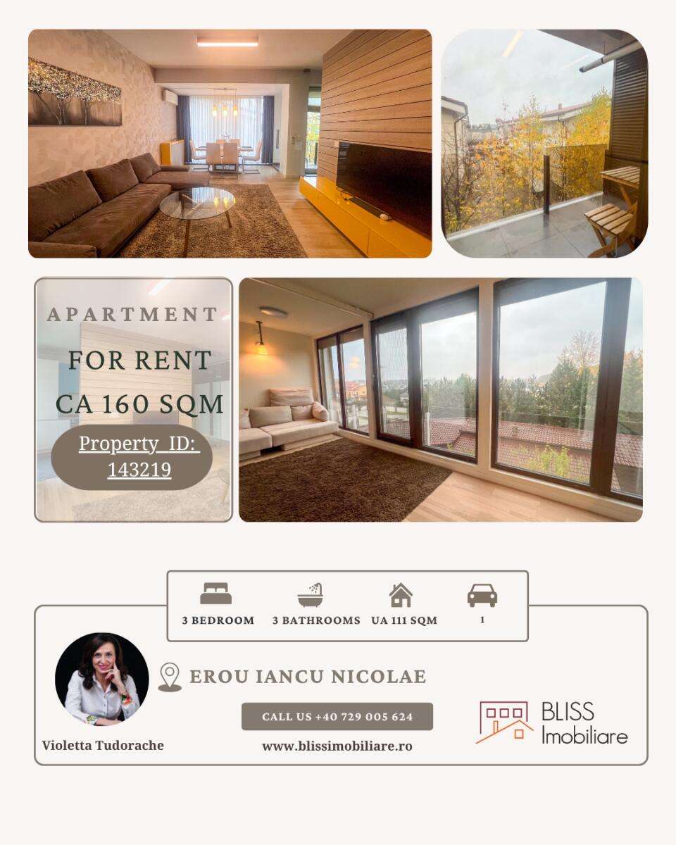 LUXURY 3-BEDROOM DUPLEX APARTMENT FOR RENT – IANCU NICOLAE 