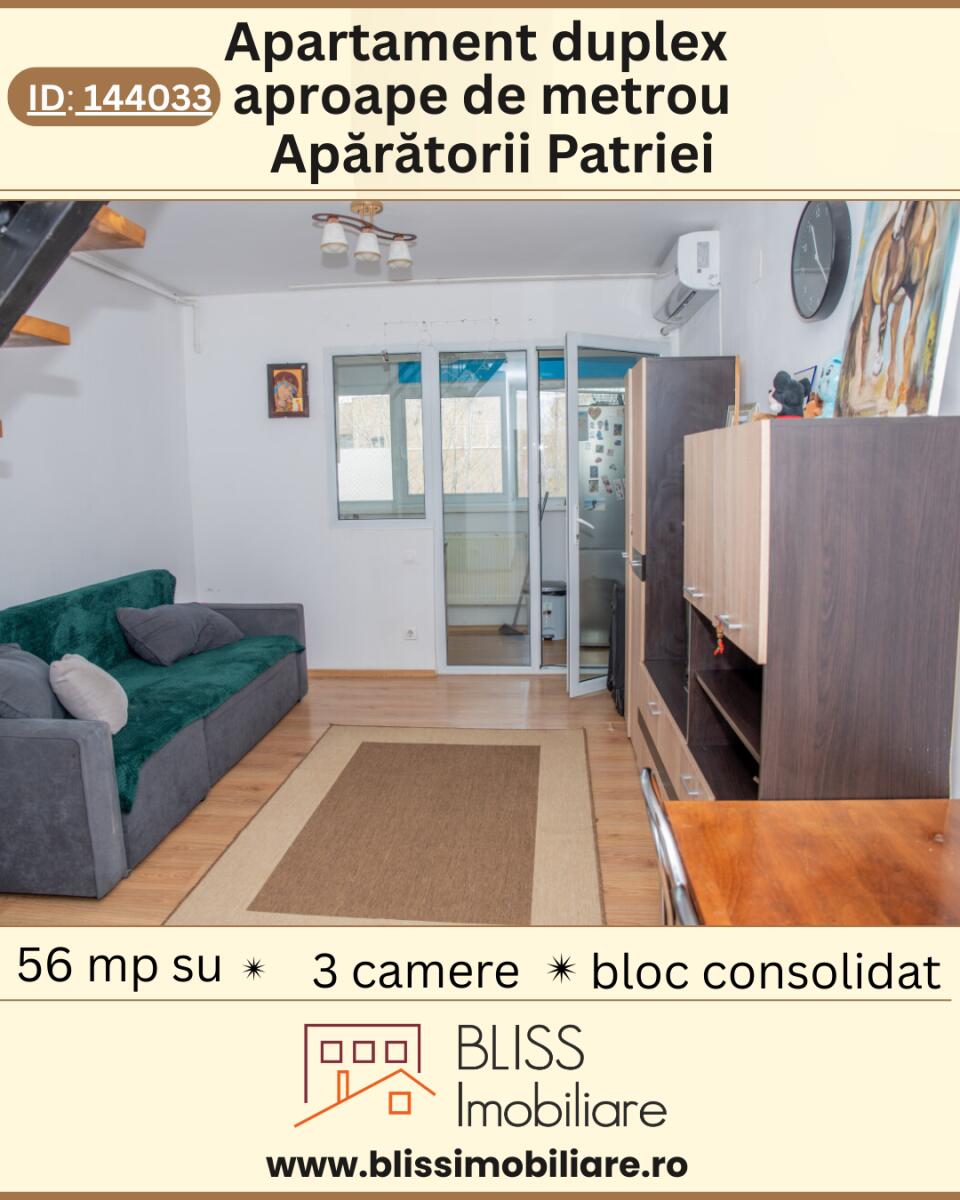 Metrou aproape. 3 camere. Preț accesibil.