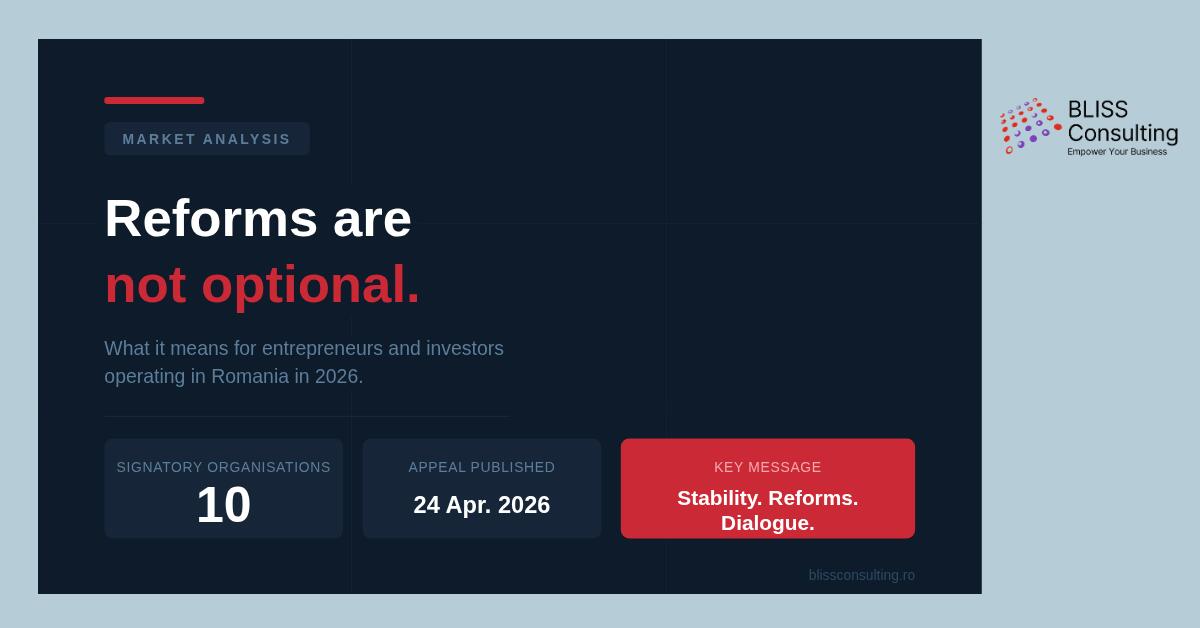 Reforms are not optional: what it means for business and investors in Romania in 2026