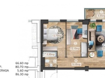 de vanzare apartament 3 camere #90306 - BLISS Imobiliare